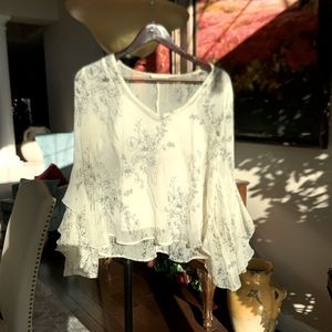 Lovestitch Flutter Sleeve Blouse With Camisole, Size S